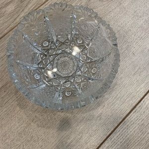 Beautifully Cut Crystal Bowl.  4 5/8” W x 2 1/4” H (approx) No Chips or Cracks.